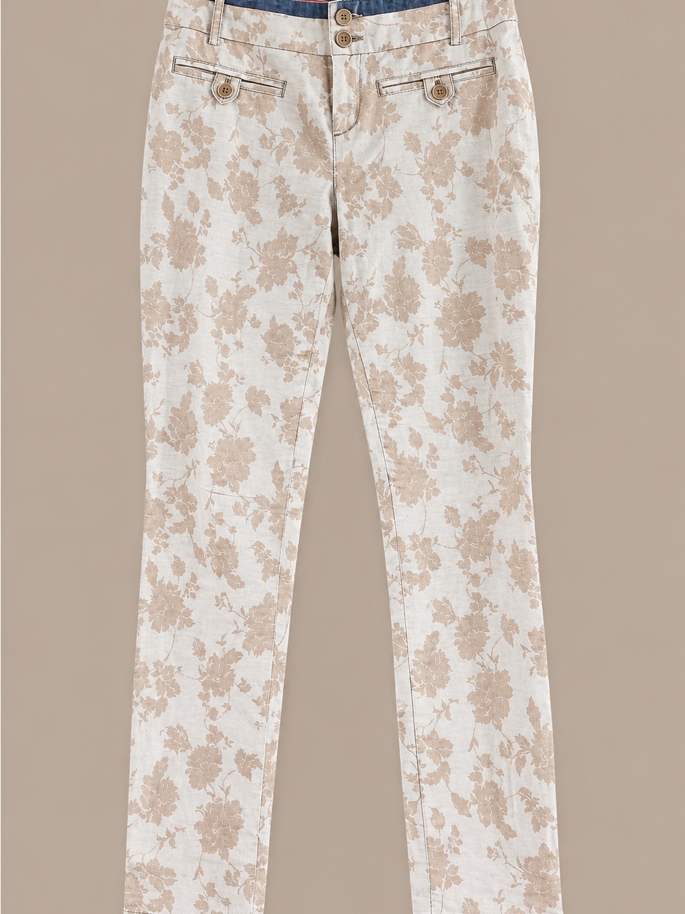 Cartonnier Anthropologie Beige Floral Skinny Jeans